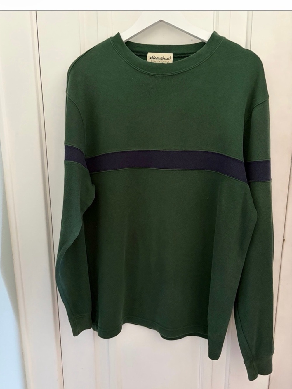 Eddie Bauer • Vintage Green and Navy Stripe Top (Size M)